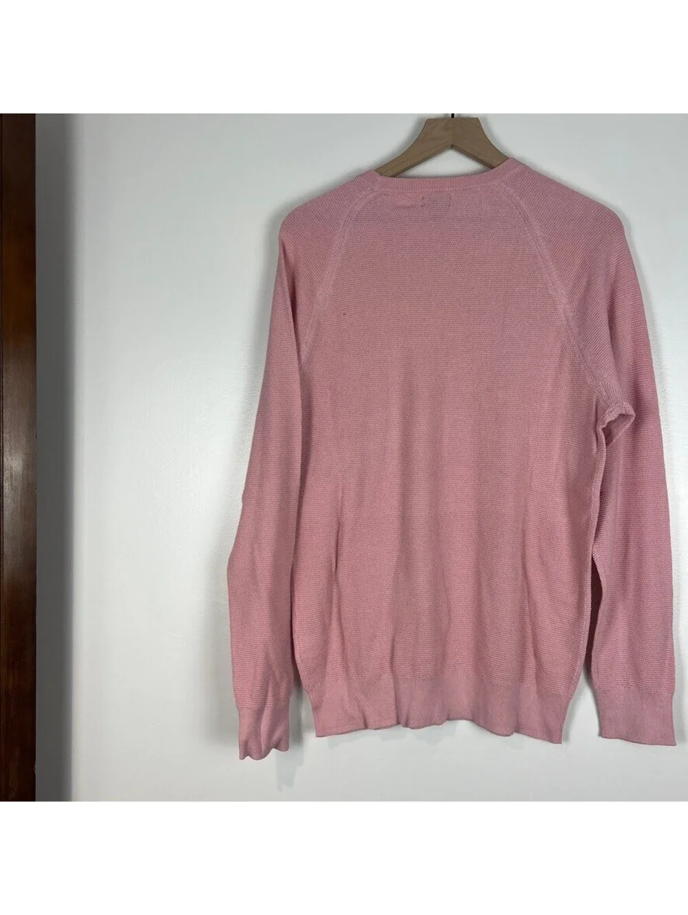 J.Crew NWT Unisex L 100% Cotton Crewneck Sweater Dusty Pink Raglan Knit